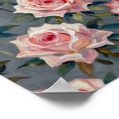 Romantische Blush Rozentuin: Handgeschilderde Impa Poster (Hoek)