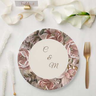 Romantische Blush Waterverf Bloemen Papieren Bord