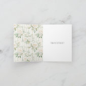 Romantische Blush Witte Rozen Bloemen Dank u Kaart (Binnen)