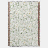 Romantische Blush Witte Rozen Bloemstrepen Deken (Voorkant Verticaal)