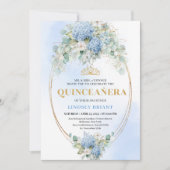 Romantische Boheemse Blauwe Hortensia Quince Uitno Kaart (Voorkant)