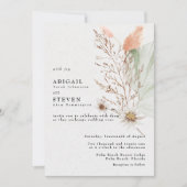 Romantische Boheemse Bloemige Bruiloft Kaart (Voorkant)