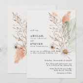 Romantische Boheemse Bloemige Bruiloft Kaart (Voorkant / Achterkant)