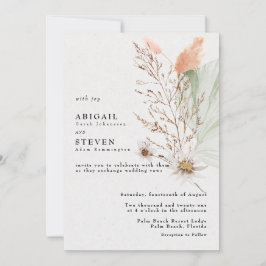 Romantische Boheemse Bloemige Bruiloft Kaart