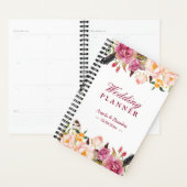 Romantische Boheemse Boho Floral Feather Wedding Planner (Display)