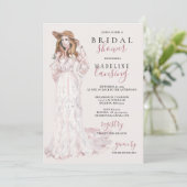 Romantische Boheemse bruid Vrijgezellenfeest Kaart (Staand voorkant)