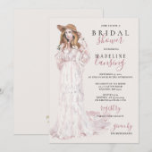 Romantische Boheemse bruid Vrijgezellenfeest Kaart (Voorkant / Achterkant)