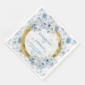 Romantische Boheemse Dusty Blue Gold Accent Weddin Servet (Hoek)