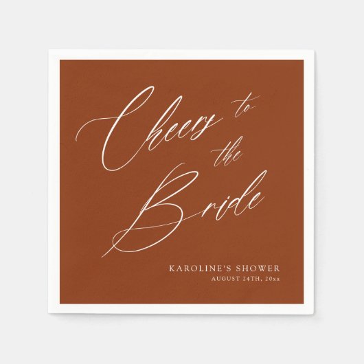 Romantische Boheemse Gril Script Bruidsuitnodiging Servet (Voorkant)