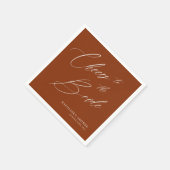 Romantische Boheemse Gril Script Bruidsuitnodiging Servet (Hoek)