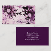 romantische boheemse paarse madeliefjes bruiloft visitekaartje (Voorkant / Achterkant)