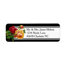 Romantische Boheemse  Rozen Adres Etiket