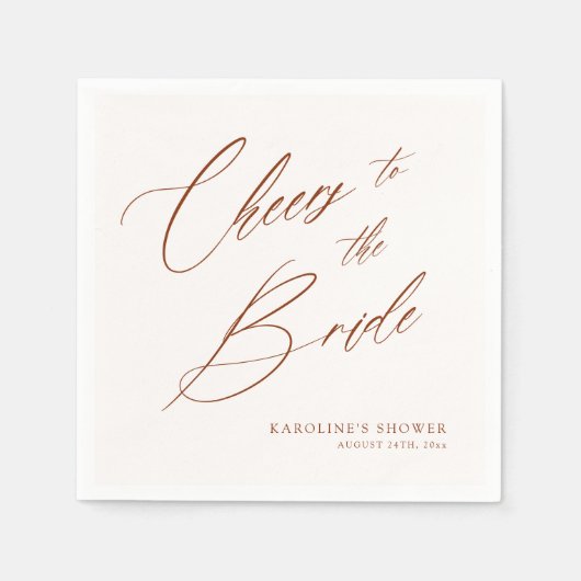 Romantische Boheemse Whimsy Script Bruidsuitnodigi Servet (Voorkant)