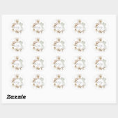 Romantische Bohemen en Pampas Grass Wedding Ronde Sticker (Vel)
