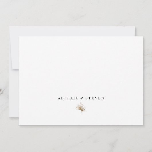 Romantische Bohemian en Pampas Grass Bruiloft Dank Bedankkaart (Achterkant)