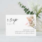 Romantische Bohemian met Pampas Grass RSVP-kaart RSVP Kaartje (Staand voorkant)