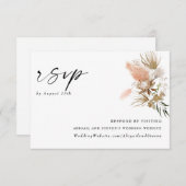 Romantische Bohemian met Pampas Grass RSVP-kaart RSVP Kaartje (Voorkant / Achterkant)