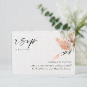 Romantische Bohemian met pampasgras RSVP Kaartje (Staand voorkant)