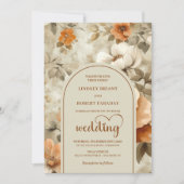 Romantische Boho Aardse Kleuren Ivoor Salie Bloem Kaart (Voorkant)