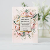 Romantische Boho Blush Roze Ivoor Huwelijk Save The Date (Staand voorkant)