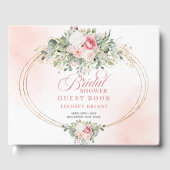 Romantische Boho Blush Rozen Bruiloftsfeest Guestb Gastenboek (Voorkant)