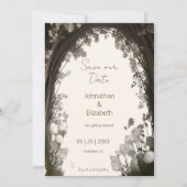 Romantische Boho Botanische Boog Foto Bewaar de da Save The Date (Voorkant)