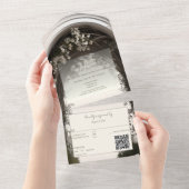 Romantische Boho Botanische Boog Huwelijk All In One Uitnodiging (Afscheurbaar)