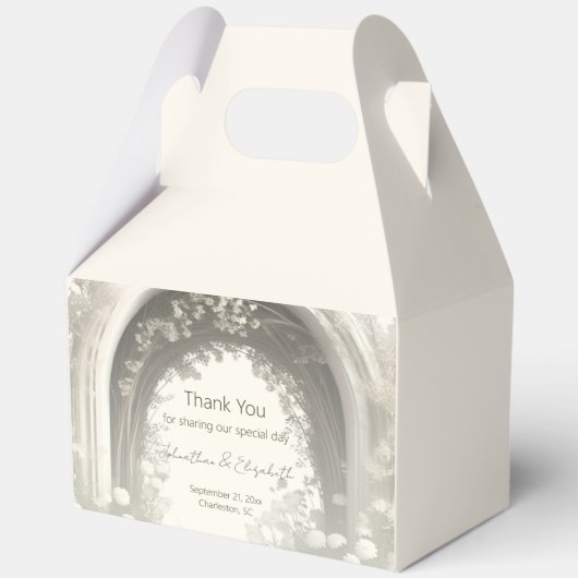 Romantische Boho Botanische Boog Huwelijk Bedankdoosjes (Voorkant)