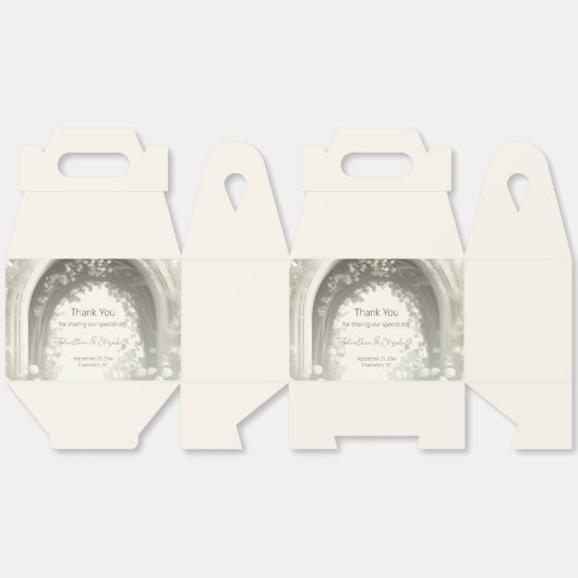 Romantische Boho Botanische Boog Huwelijk Bedankdoosjes (Ongevouwen)