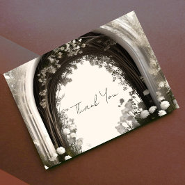 Romantische Boho Botanische Boog Huwelijk Bedankkaart