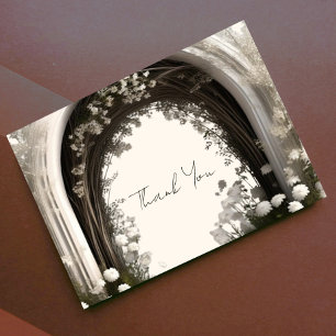 Romantische Boho Botanische Boog Huwelijk Bedankkaart