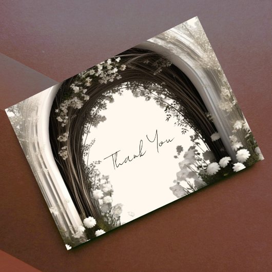 Romantische Boho Botanische Boog Huwelijk Bedankkaart