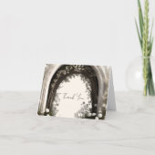 Romantische Boho Botanische Boog Huwelijk Bedankkaart (Voorkant)