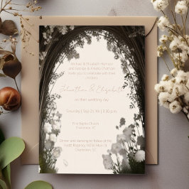 Romantische Boho Botanische Boog Huwelijk Folie Uitnodiging