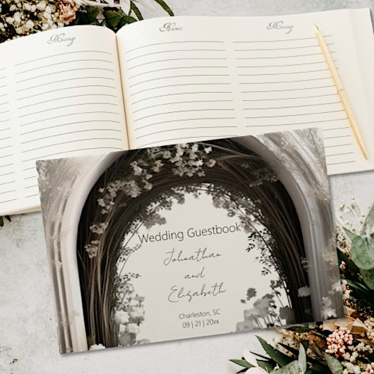 Romantische Boho Botanische Boog Huwelijk Gastenboek