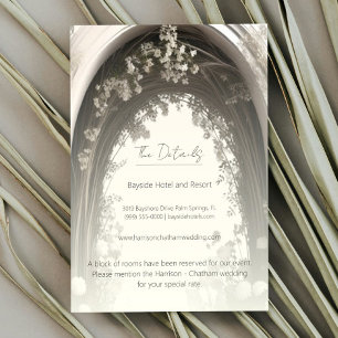 Romantische Boho Botanische Boog Huwelijk Informatiekaartje