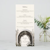 Romantische Boho Botanische Boog Huwelijk Menu (Staand voorkant)