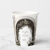 Romantische Boho Botanische Boog Huwelijk Papieren Bekers (Achterkant)