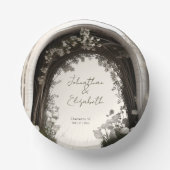 Romantische Boho Botanische Boog Huwelijk Papieren Kommen (Voorkant)