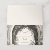 Romantische Boho Botanische Boog Huwelijk Plaatskaartje (Buitenkant ongevouwen)