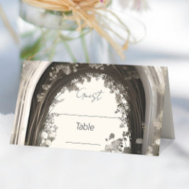 Romantische Boho Botanische Boog Huwelijk Plaatskaartje