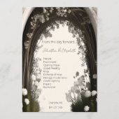 Romantische Boho Botanische Boog Huwelijk Programmakaart (Voorkant)