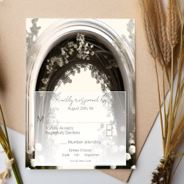 Romantische Boho Botanische Boog Huwelijk RSVP Kaartje