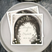 Romantische Boho Botanische Boog Huwelijk Servet