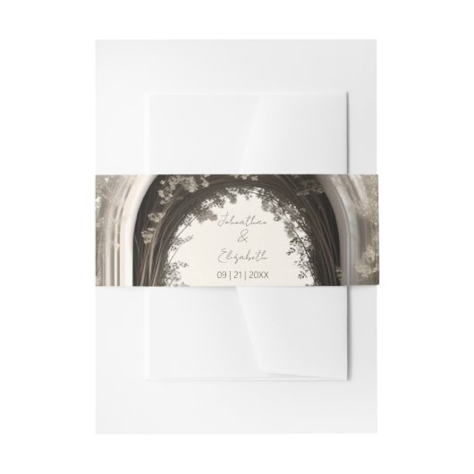 Romantische Boho Botanische Boog Huwelijk Uitnodigingen Wikkel (Voorkant Voorbeeld)