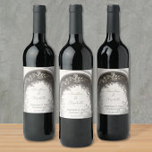 Romantische Boho Botanische Boog Huwelijk Wijn Etiket