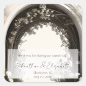 Romantische Boho Botanische Boog Huwelijksgunst Vierkante Sticker (Voorkant)