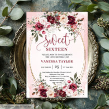Romantische Boho Burgundy Blush Bloemrijke Sweet S