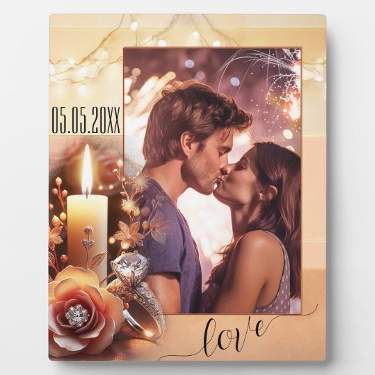 Romantische Boho Chic Verloving fotoplaat (Voorkant)