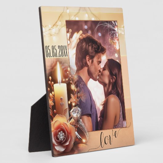 Romantische Boho Chic Verloving fotoplaat (Zijkant)